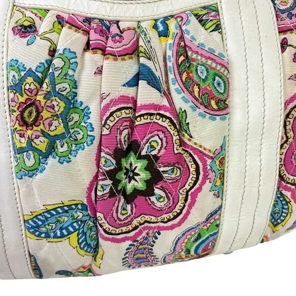 Vera Bradley Palm Beach Gardens Floral Satchel Handbag White Pink Purse Bag - Picture 4 of 16